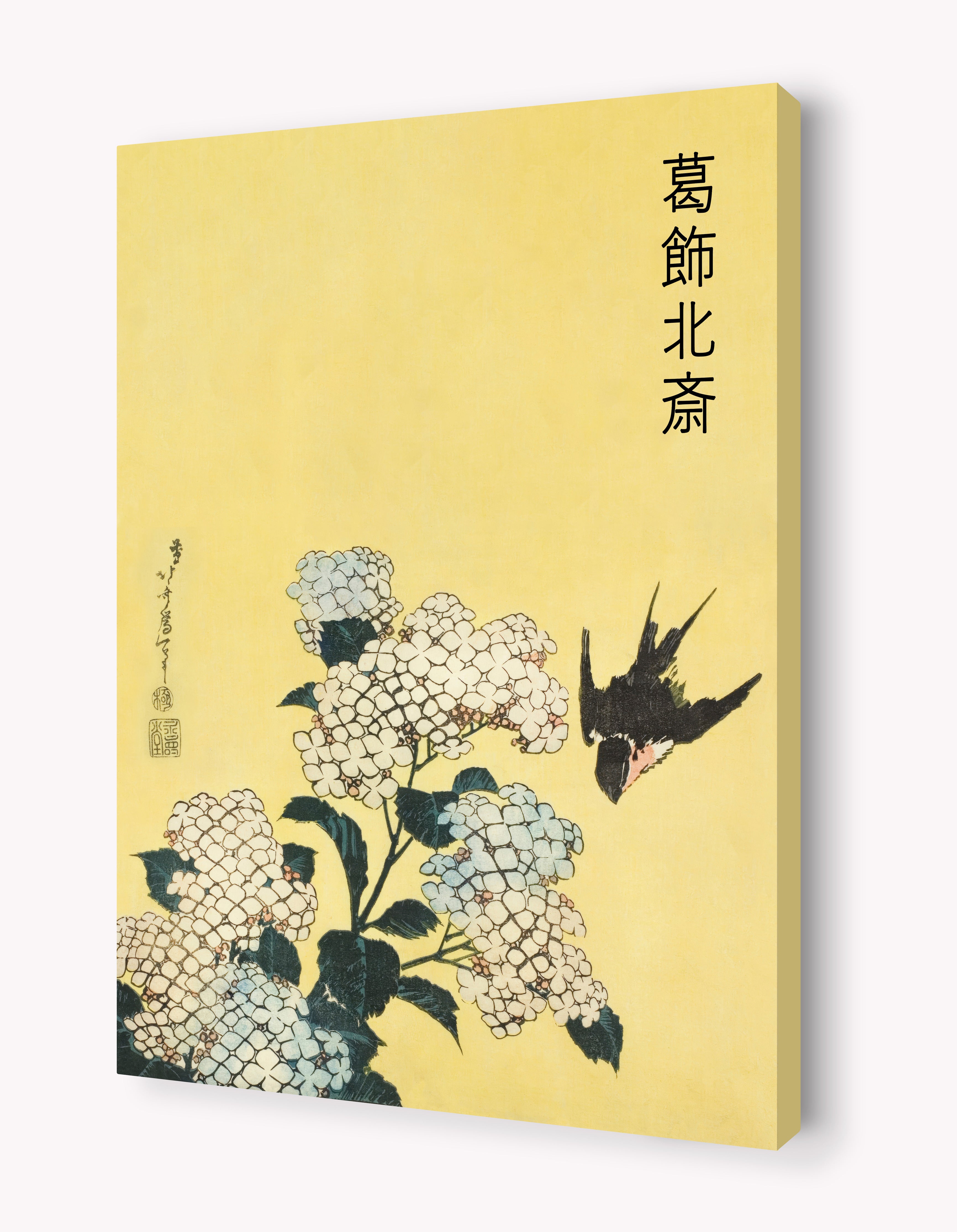 Hydrangea and Swallow by Katsushika Hokusai