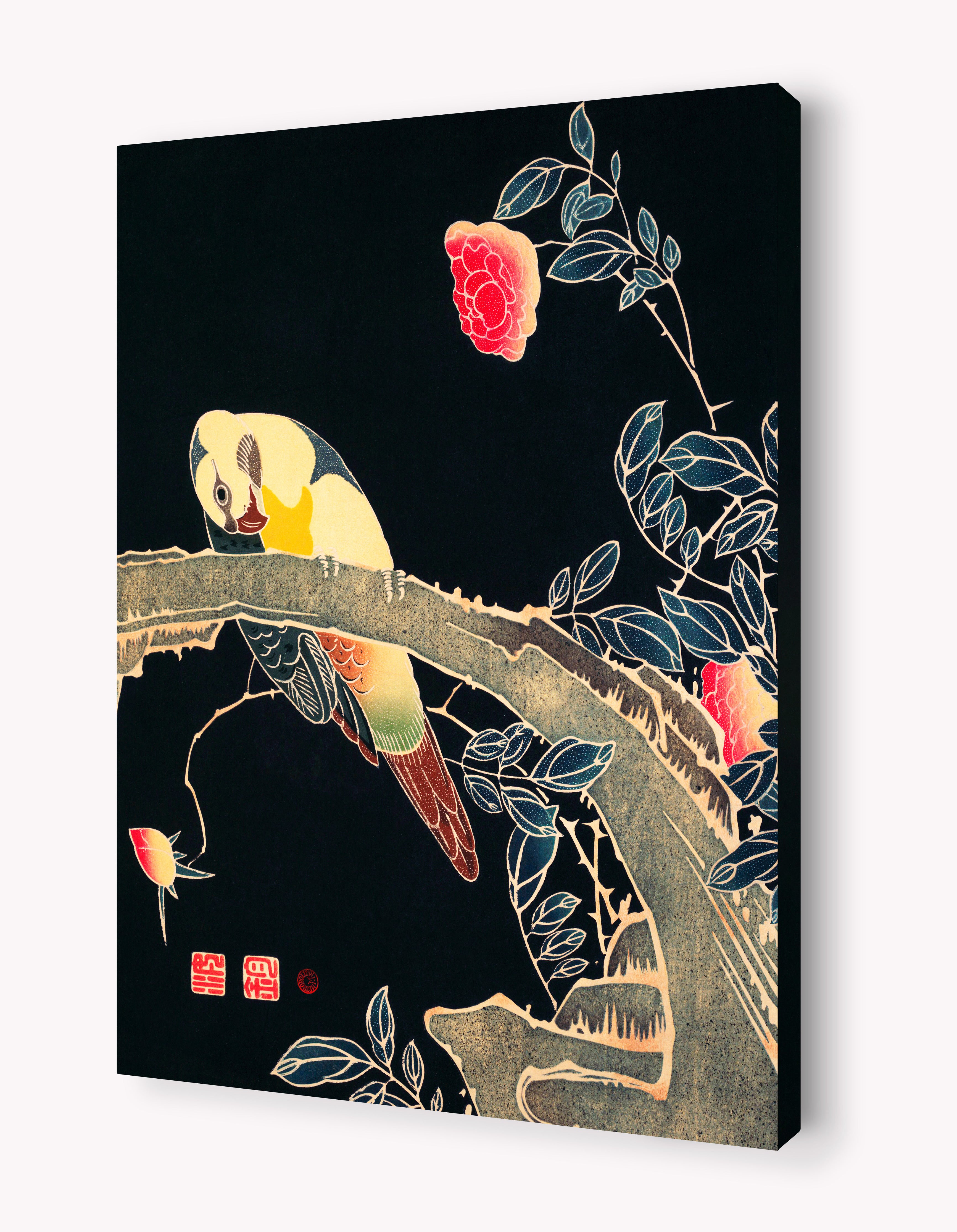 Parrot on the Branch of a Rose Bush by Ito Jakuchu