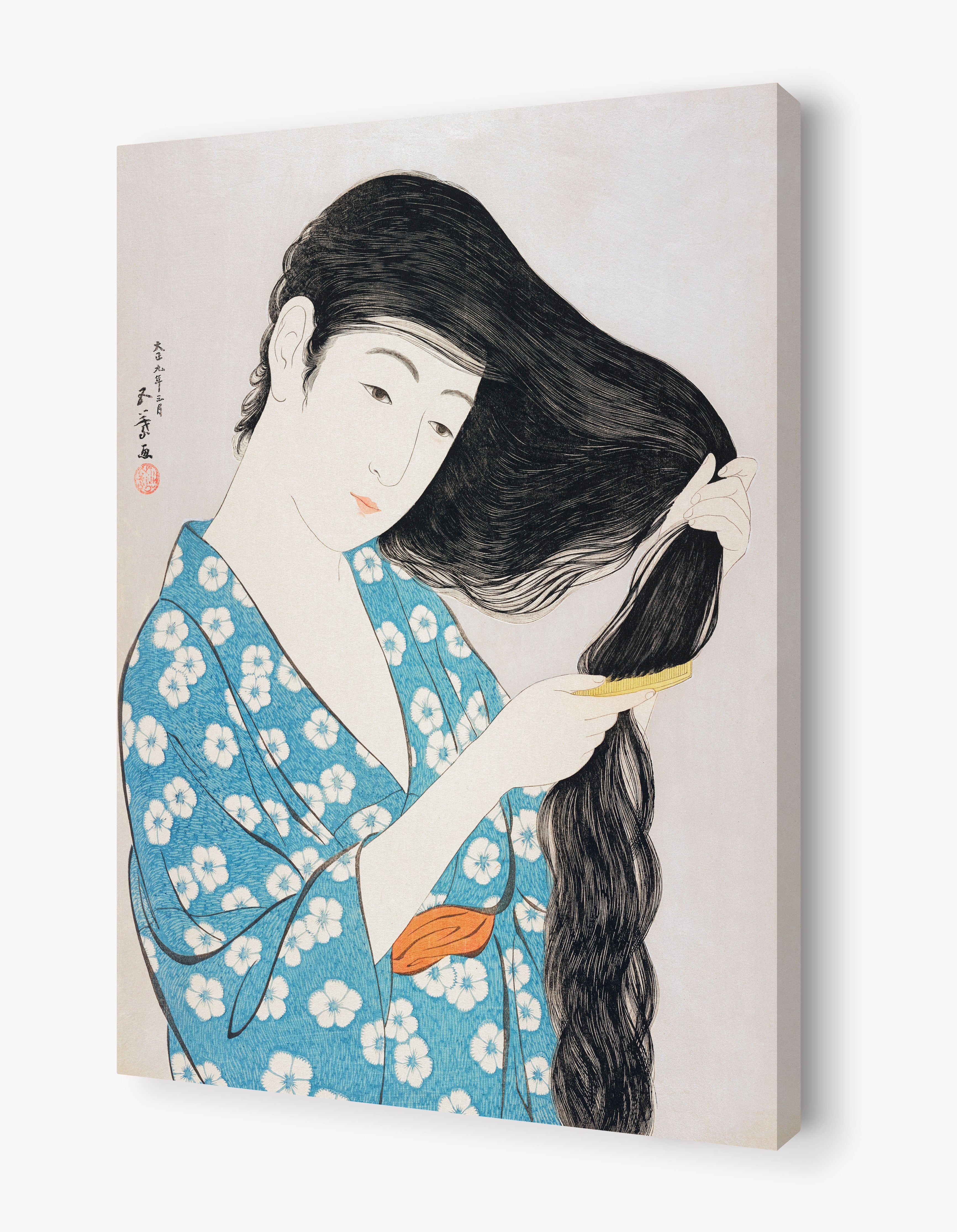 Woman Combing Her Hair by Goyō Hashiguchi