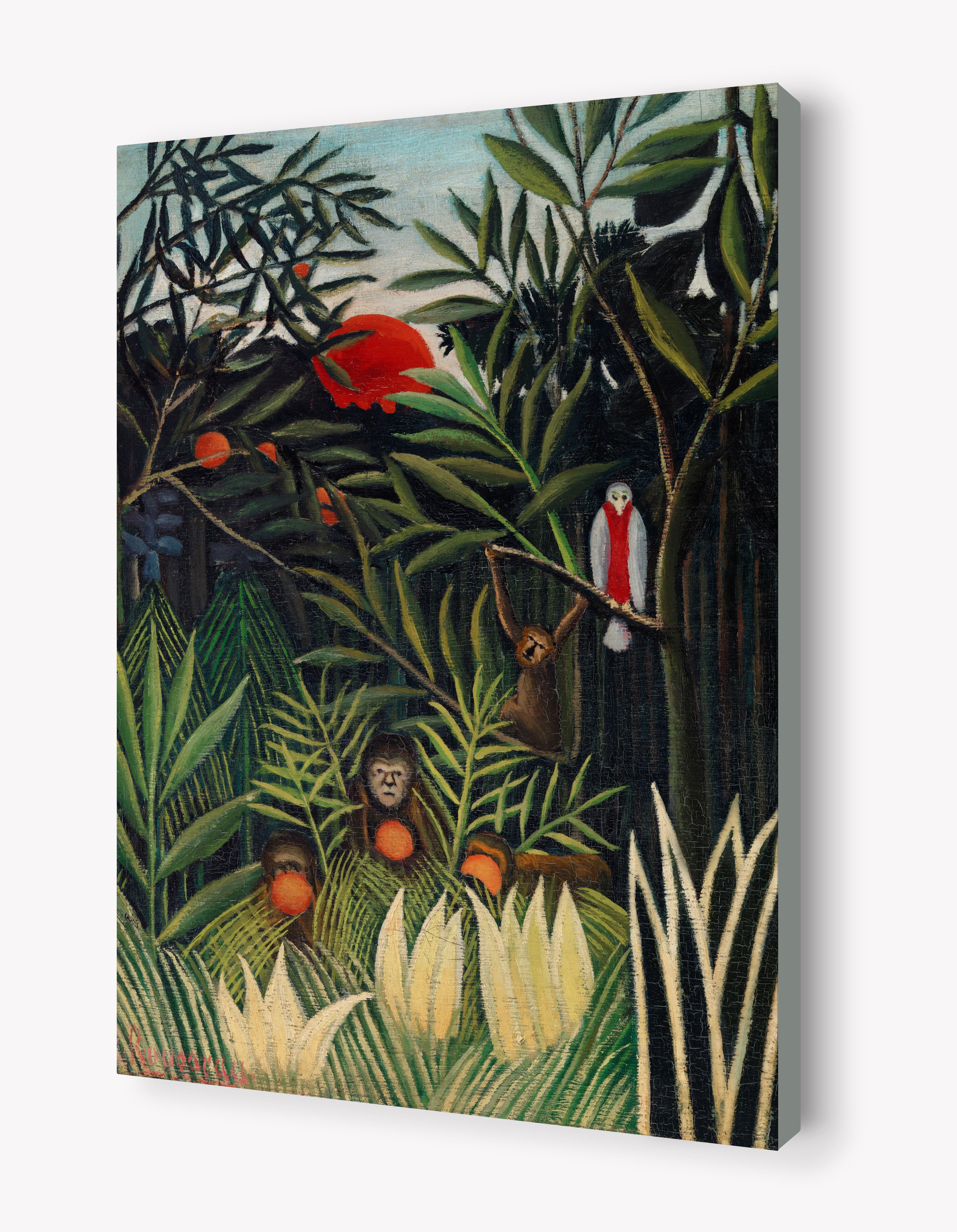 Monkeys and Parrot in the Virgin Forest by Henri Rousseau