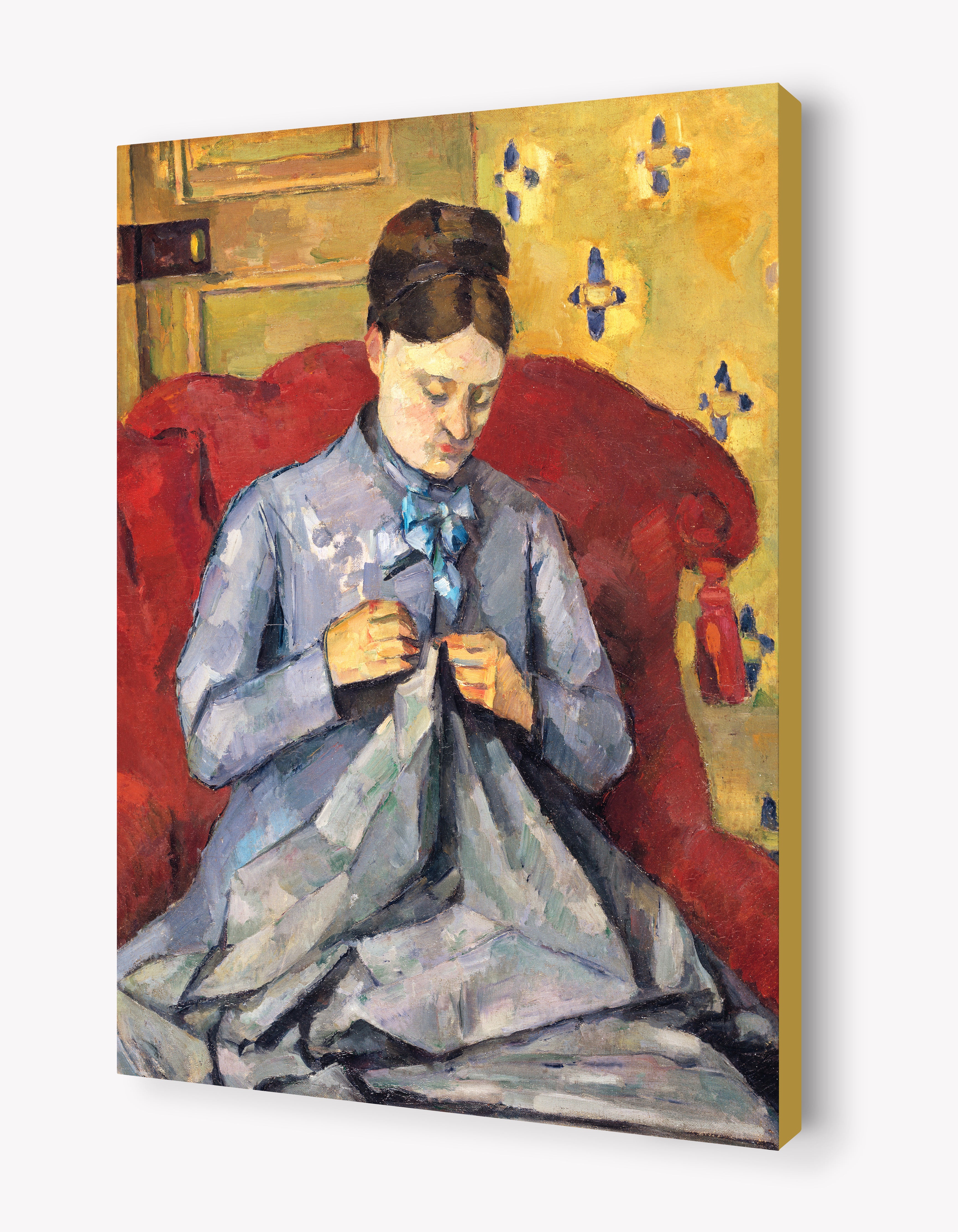 Madame Cézanne Sewing by Paul Cézanne