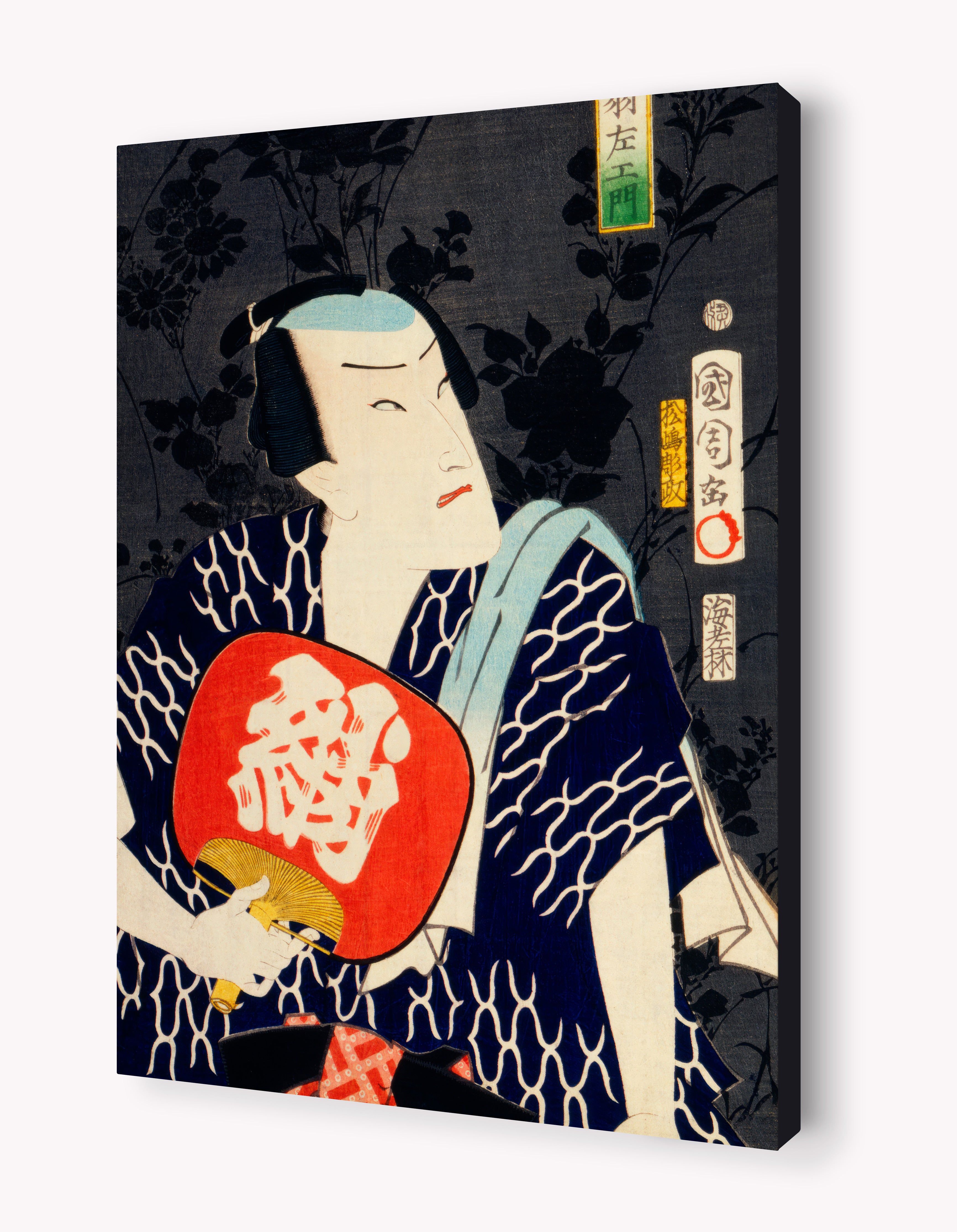 Kabuki Actor with Fan by Toyohara Kunichika