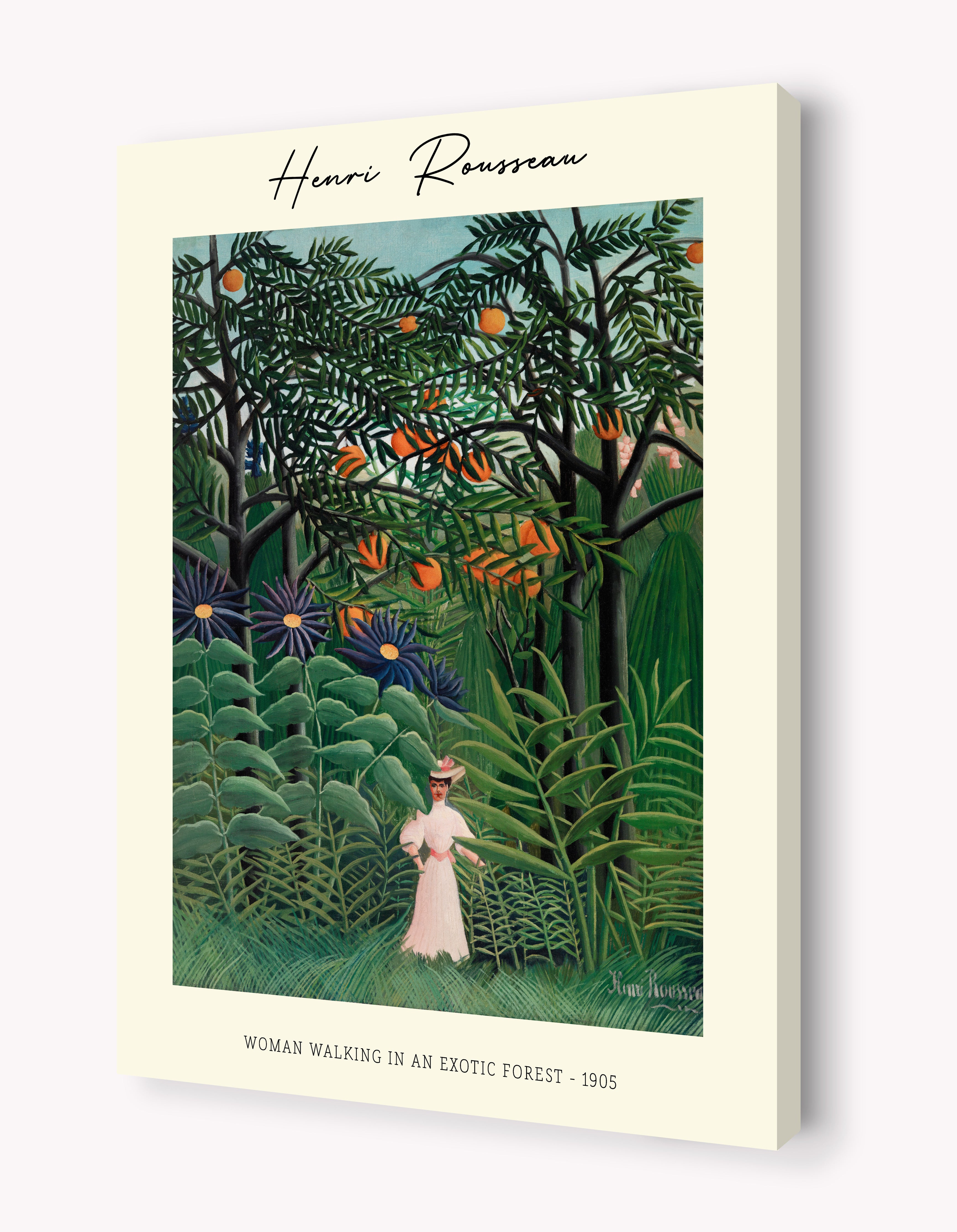 Woman Walking in an Exotic Forest by Henri Rousseau